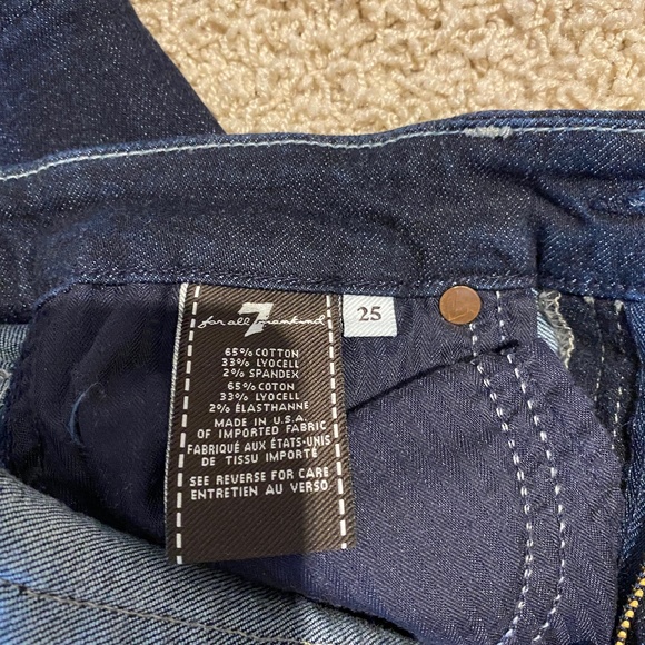 7 For All Mankind Dark Blue Straight Leg Jeans - Picture 5 of 7